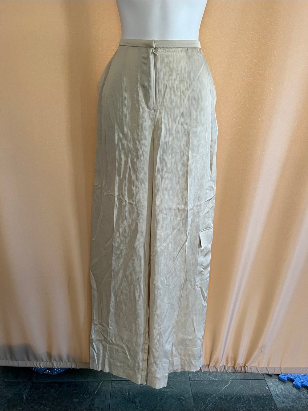 Calvin Klein Jeans Light Beige Wide-Leg High Waist Pants